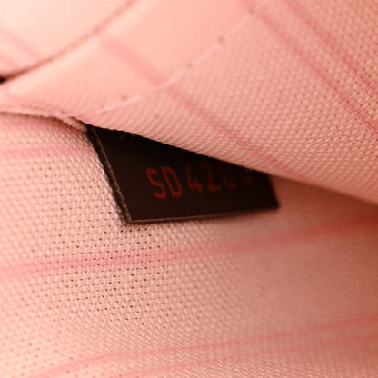 Louis Vuitton Damier Ebene Neverfull MM GM Pochette Rose Ballerine 7 of 10