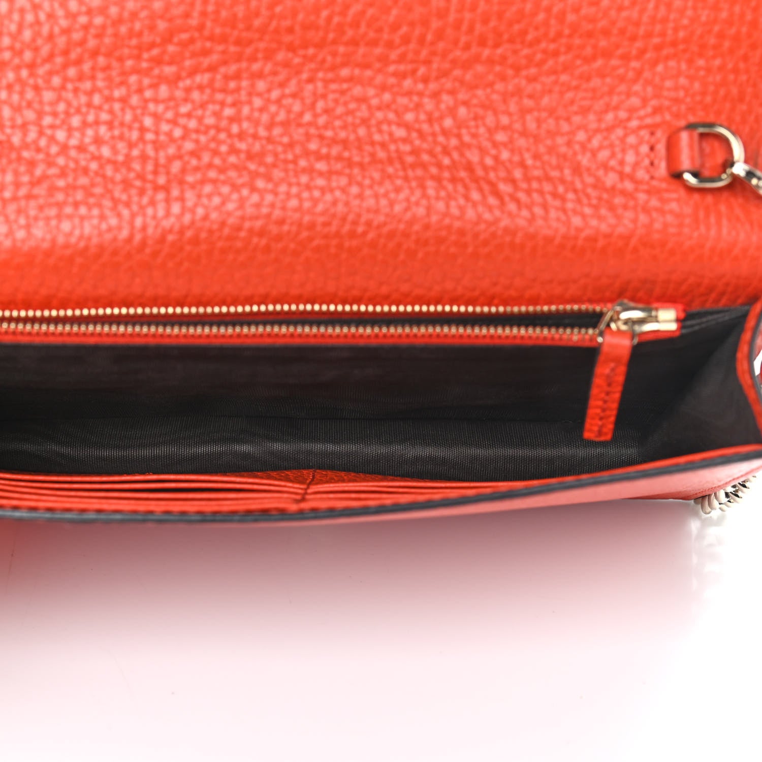 Gucci Dollar Calfskin Medium Betty Chain Wallet Sun Orange 5 of 9