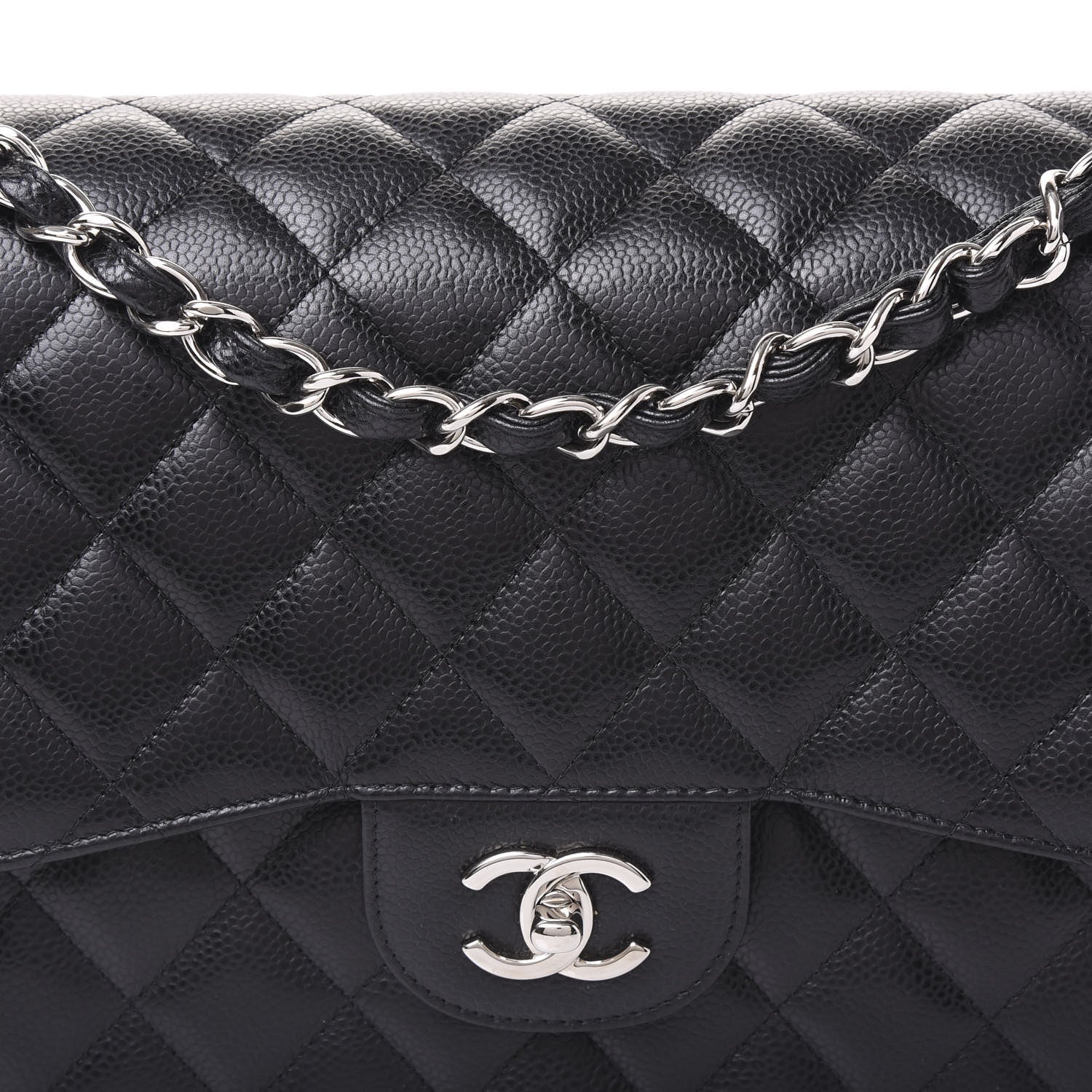 Chanel Caviar Quilted Jumbo Double Flap Black 9 of 10