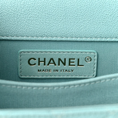 Chanel Caviar Quilted North South Boy Flap Light Blue 6 of 10