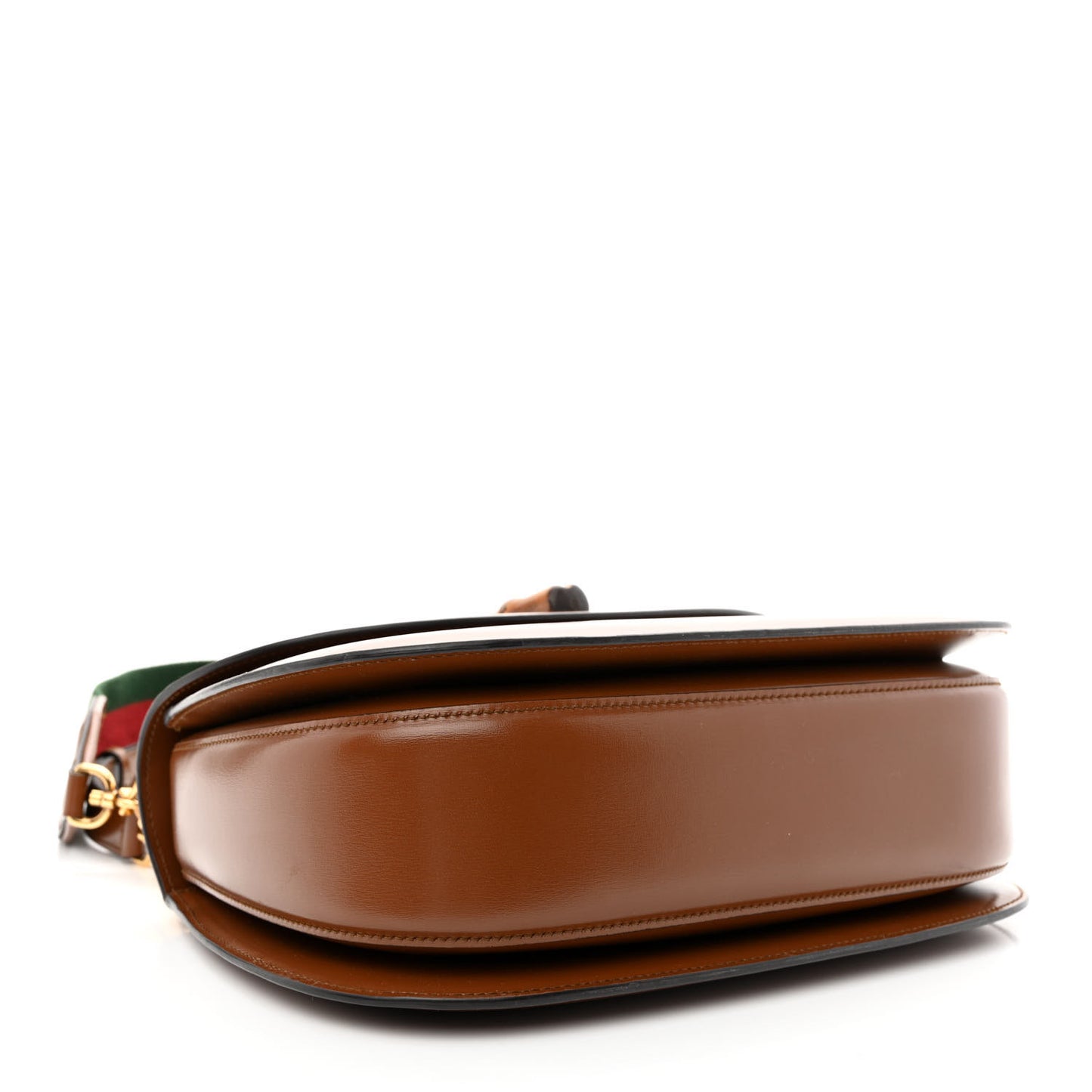 Boarded Dyana Lux Calfskin Web Medium Bamboo 1947 Top Handle Bag Brown