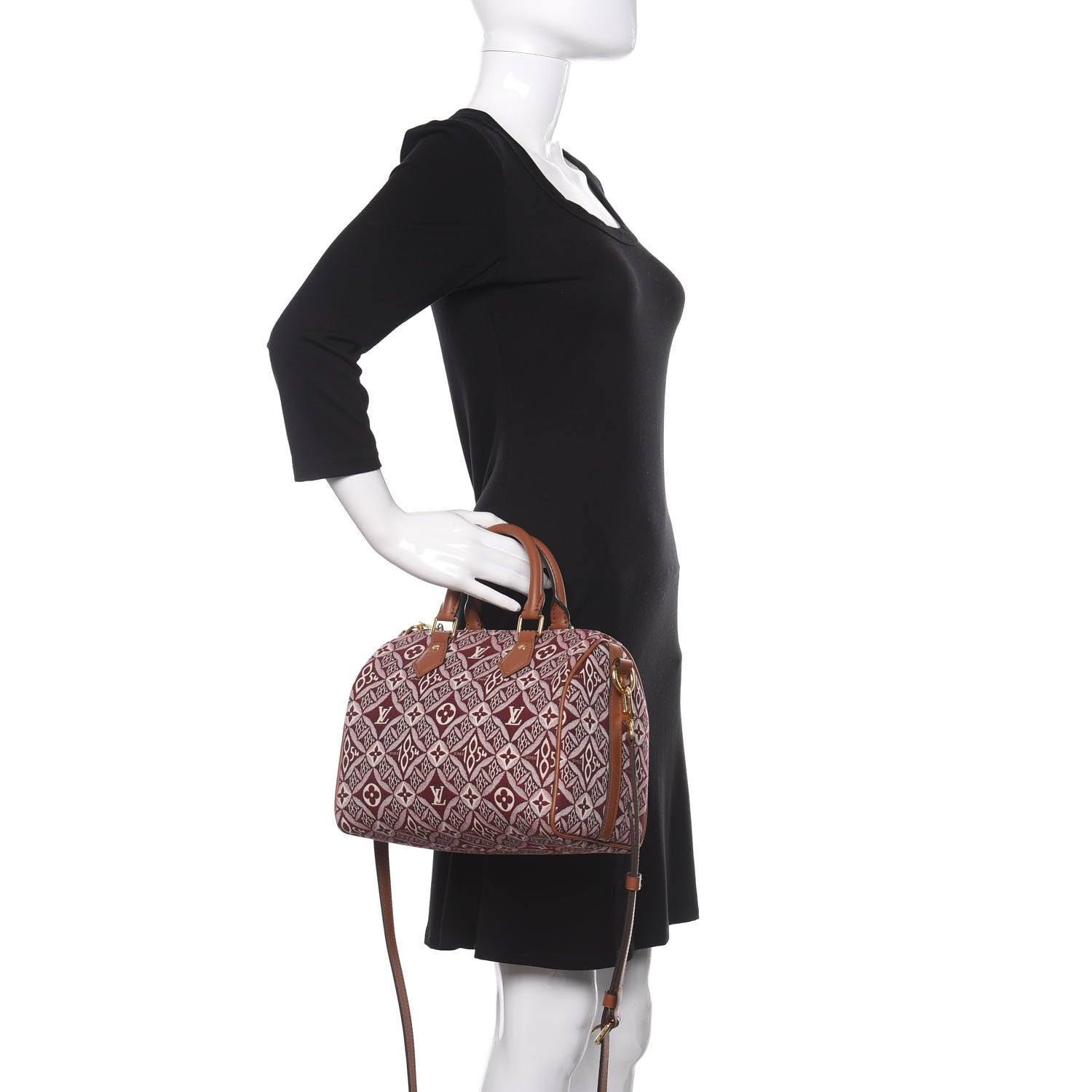 Louis Vuitton Jacquard Since 1854 Speedy Bandouliere 25 Bordeaux 3 of 13