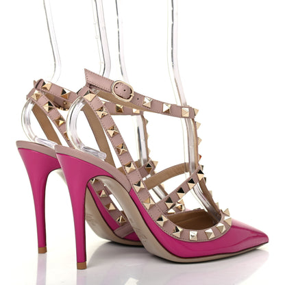 Valentino Garavani Patent Rockstud Ankle Strap 100mm Pumps 36 Ninphea Poudre 3 of 4
