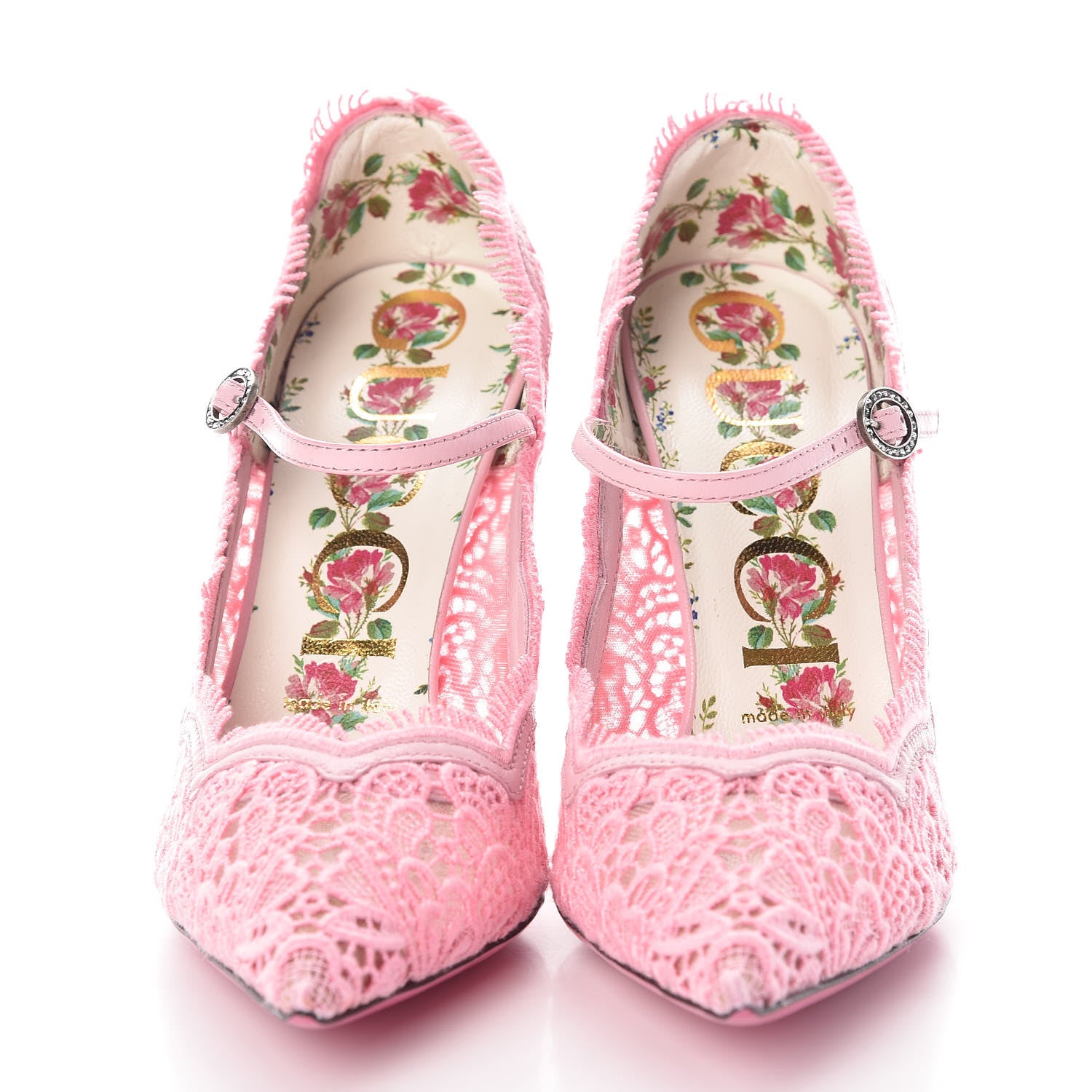 Gucci Lace Pizzo Venice Pumps 37 Sugar Pink 2 of 8
