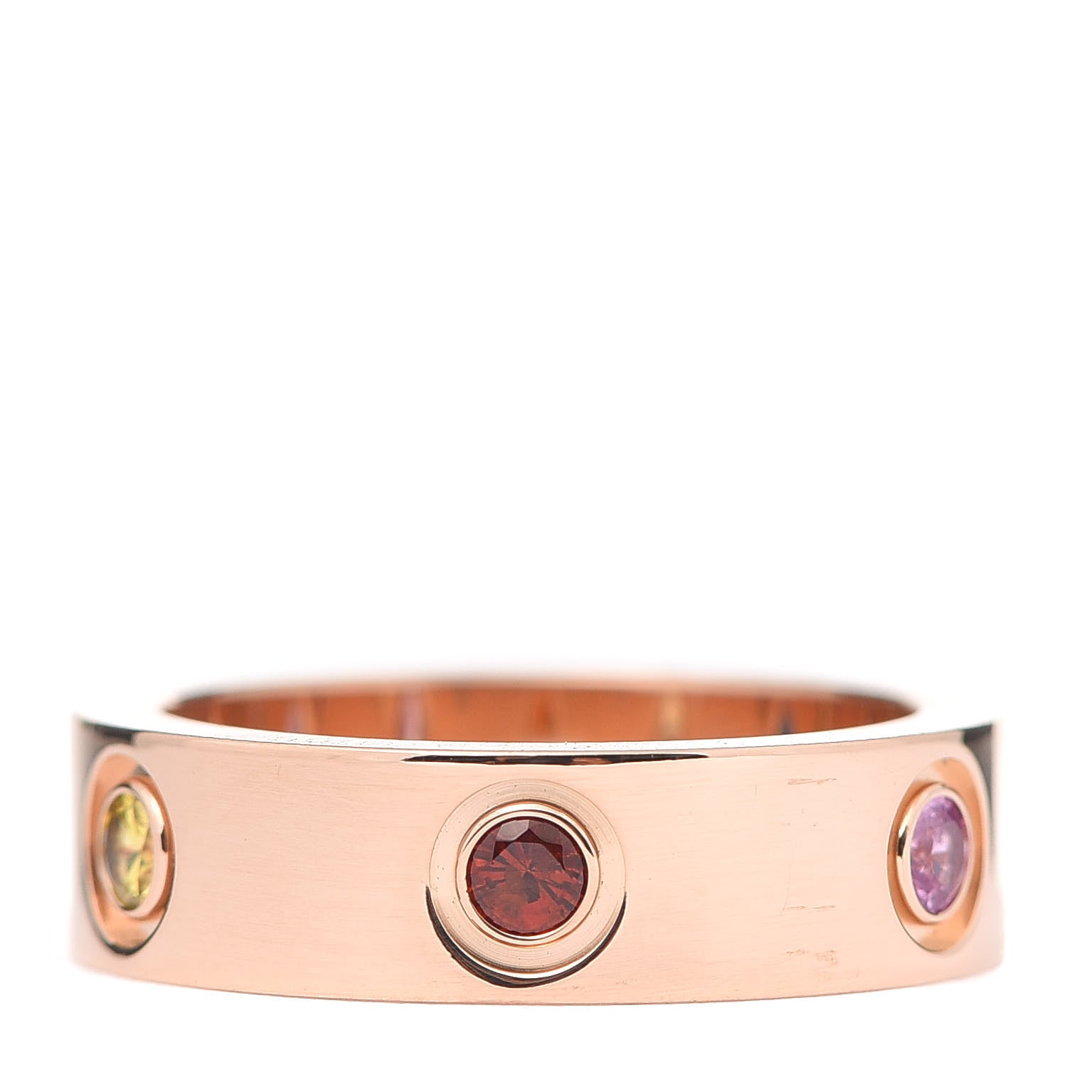 Cartier 18K Pink Gold Sapphire Garnet Amethyst 5.5mm LOVE Ring 52 6 1 of 4