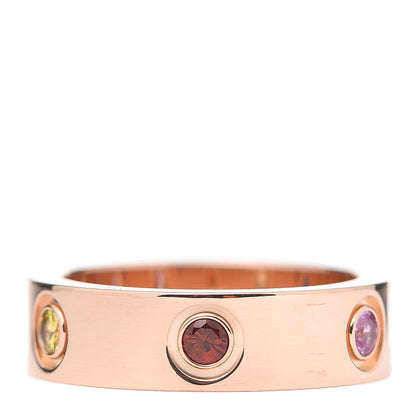Cartier 18K Pink Gold Sapphire Garnet Amethyst 5.5mm LOVE Ring 52 6 1 of 4