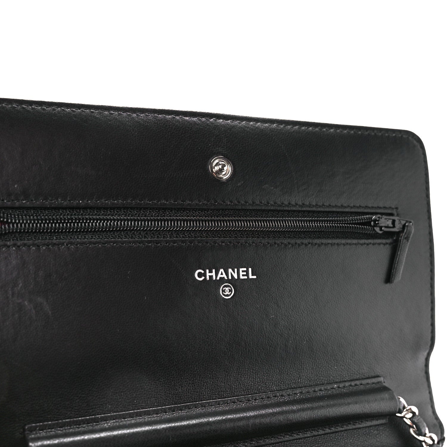 Chanel Lambskin Quilted Wallet On Chain WOC Black 6 of 13