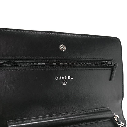 Chanel Lambskin Quilted Wallet On Chain WOC Black 6 of 13