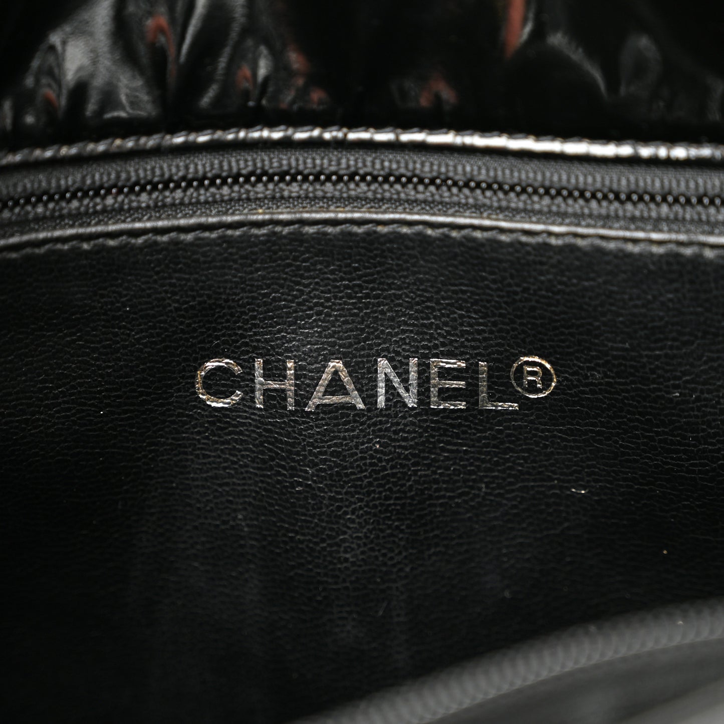 Patent Quilted Shopping Tote  Black