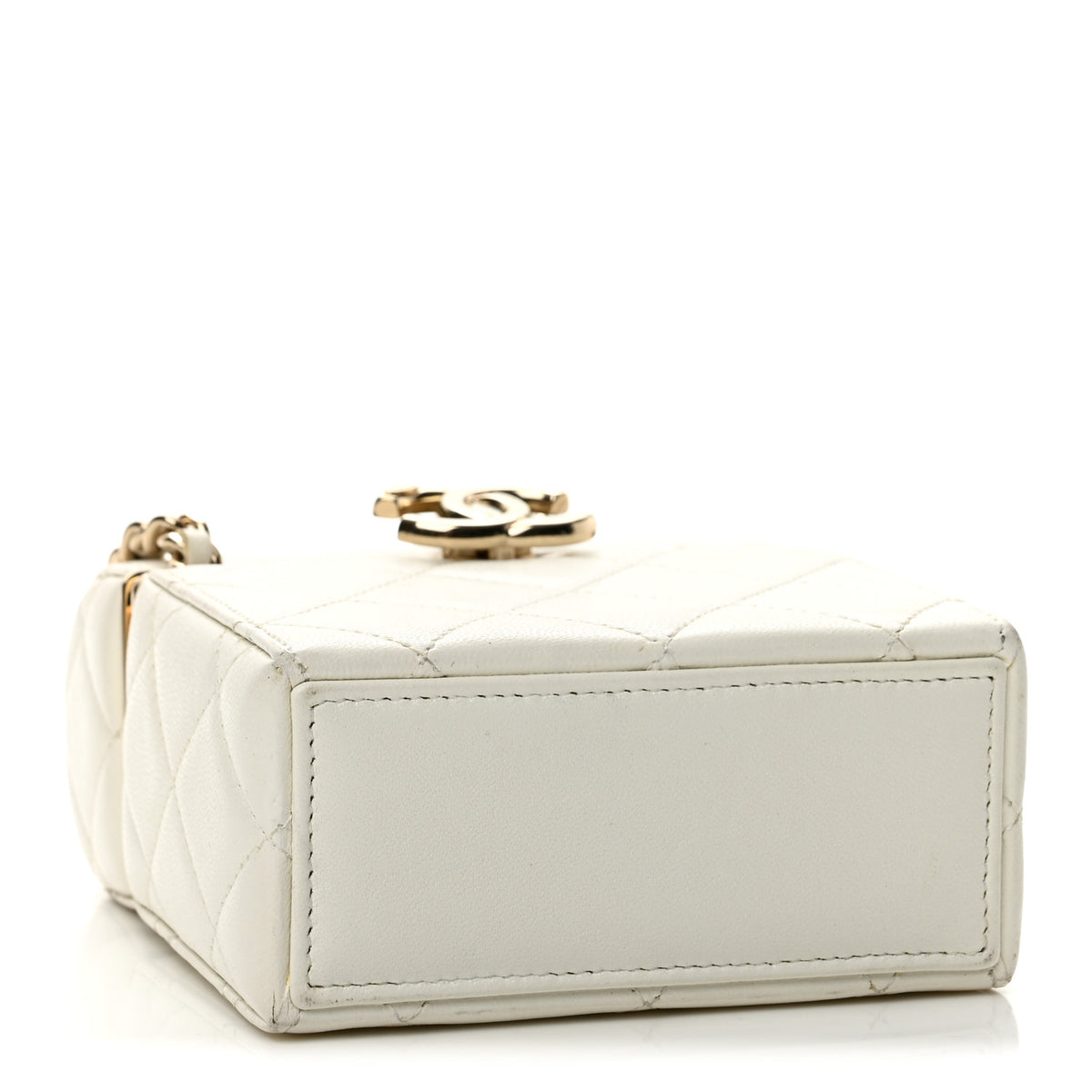 Chanel Lambskin Quilted Small Box With Chain White 5 of 14