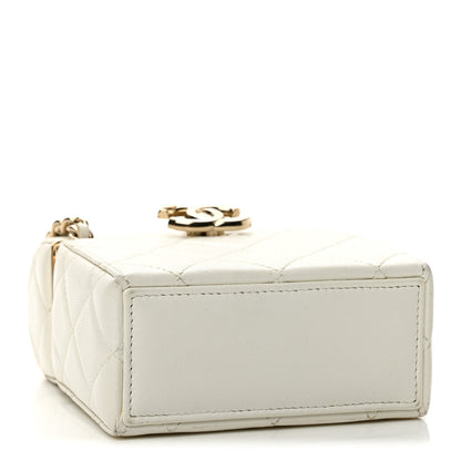 Chanel Lambskin Quilted Small Box With Chain White 5 of 14