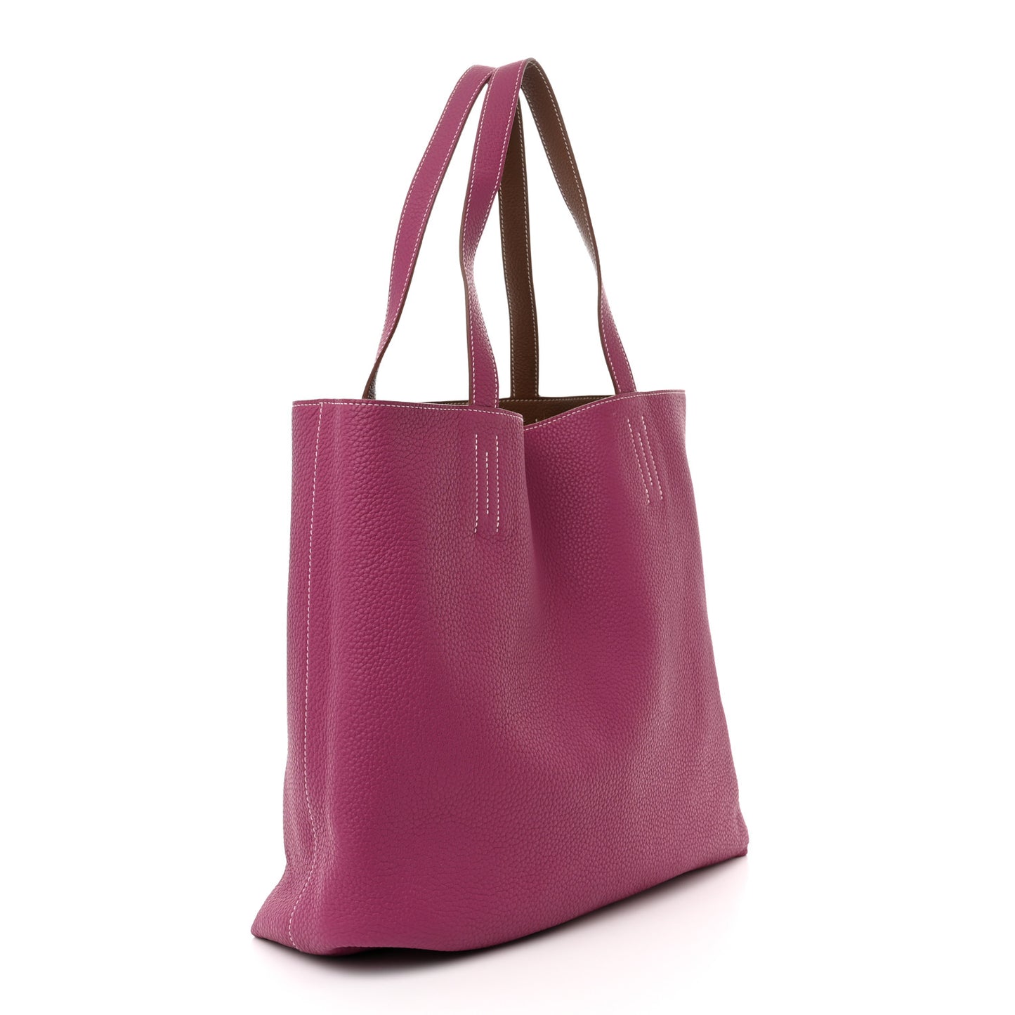 Taurillon Clemence Double Sens 45 Reversible Tote Marron D'Inde Tosca