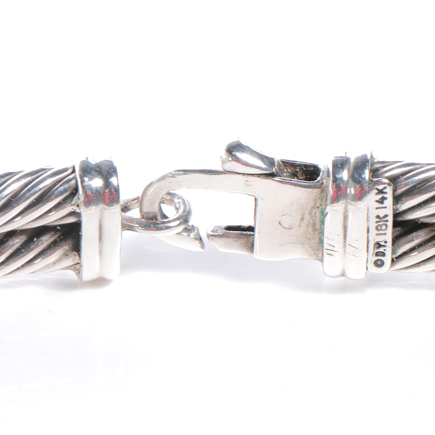 18k White Gold 14k Yellow Gold Pink Tourmaline Cable Choker