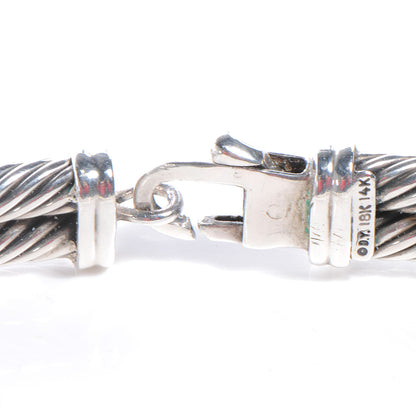 David Yurman 18k White Gold 14k Yellow Gold Pink Tourmaline Cable Choker 6 of 7