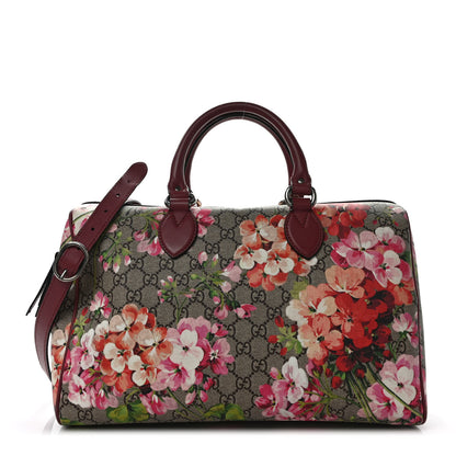 Gucci GG Supreme Monogram Blooms Medium Boston Beige Multicolor Dry Rose 1 of 9