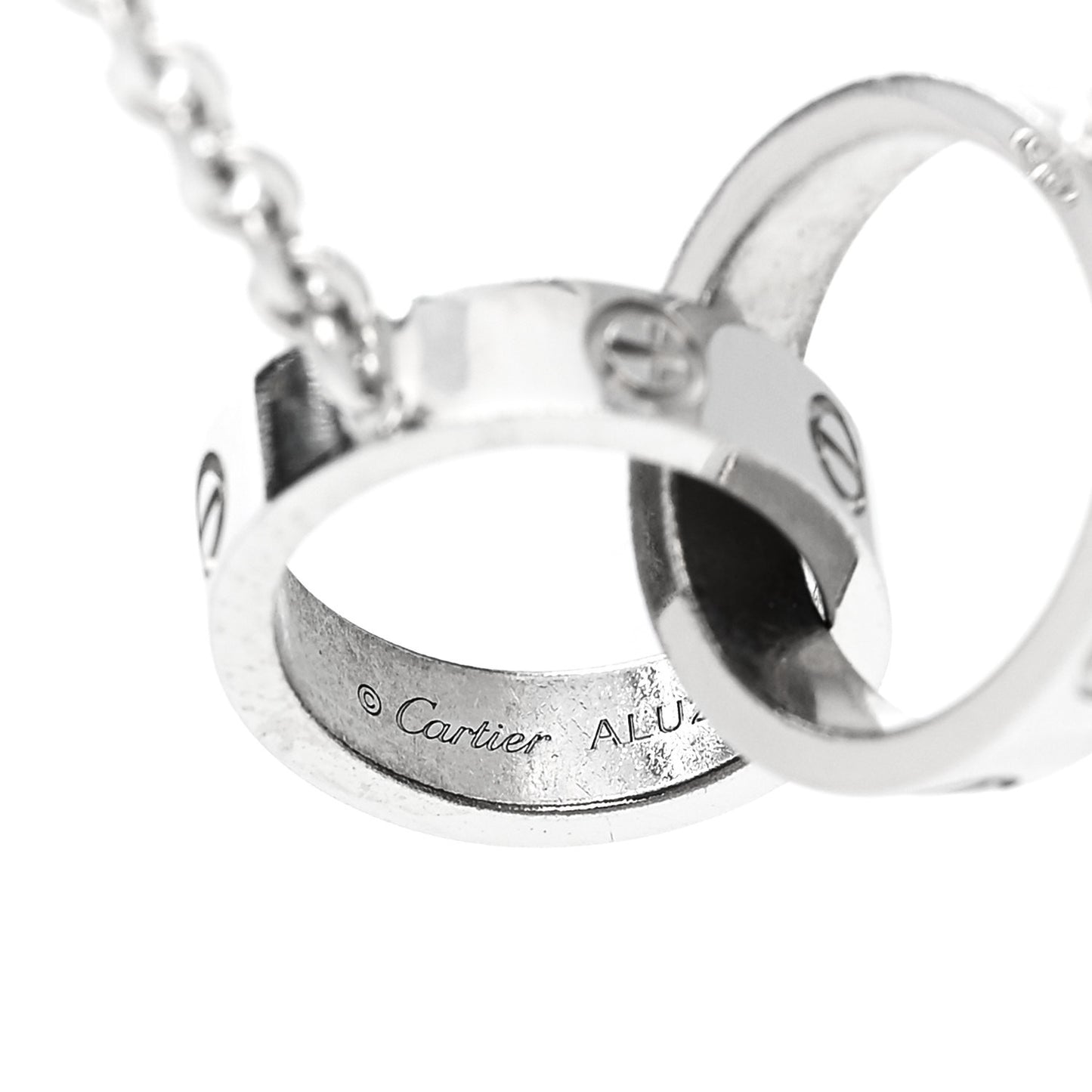 18K White Gold Interlocking LOVE Necklace
