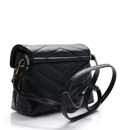 Saint Laurent Calfskin Y Quilted Monogram Toy Loulou Crossbody Bag Black 3 of 9