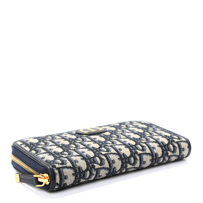 Christian Dior Oblique 30 Montaigne Zip Around Wallet Blue 4 of 9