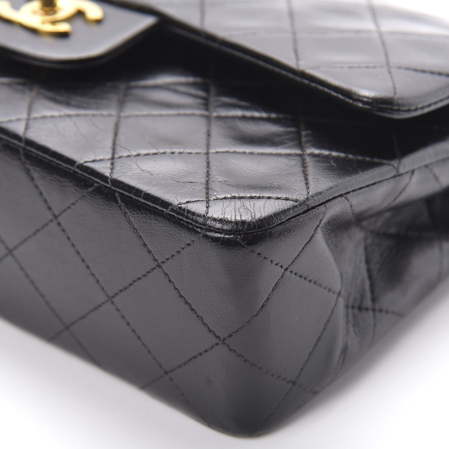 Lambskin Quilted Small Double Flap Black