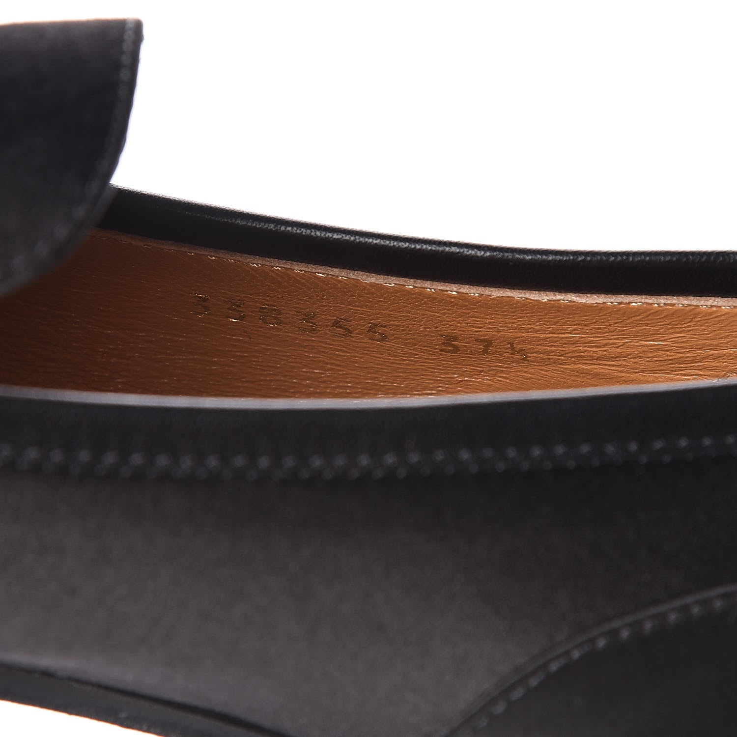 Gucci Satin Jordaan Womens Loafers 37.5 Black 9 of 12