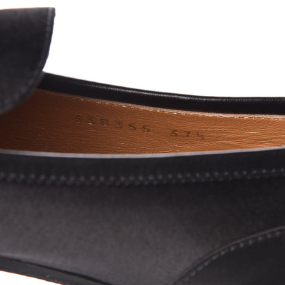 Gucci Satin Jordaan Womens Loafers 37.5 Black 9 of 12