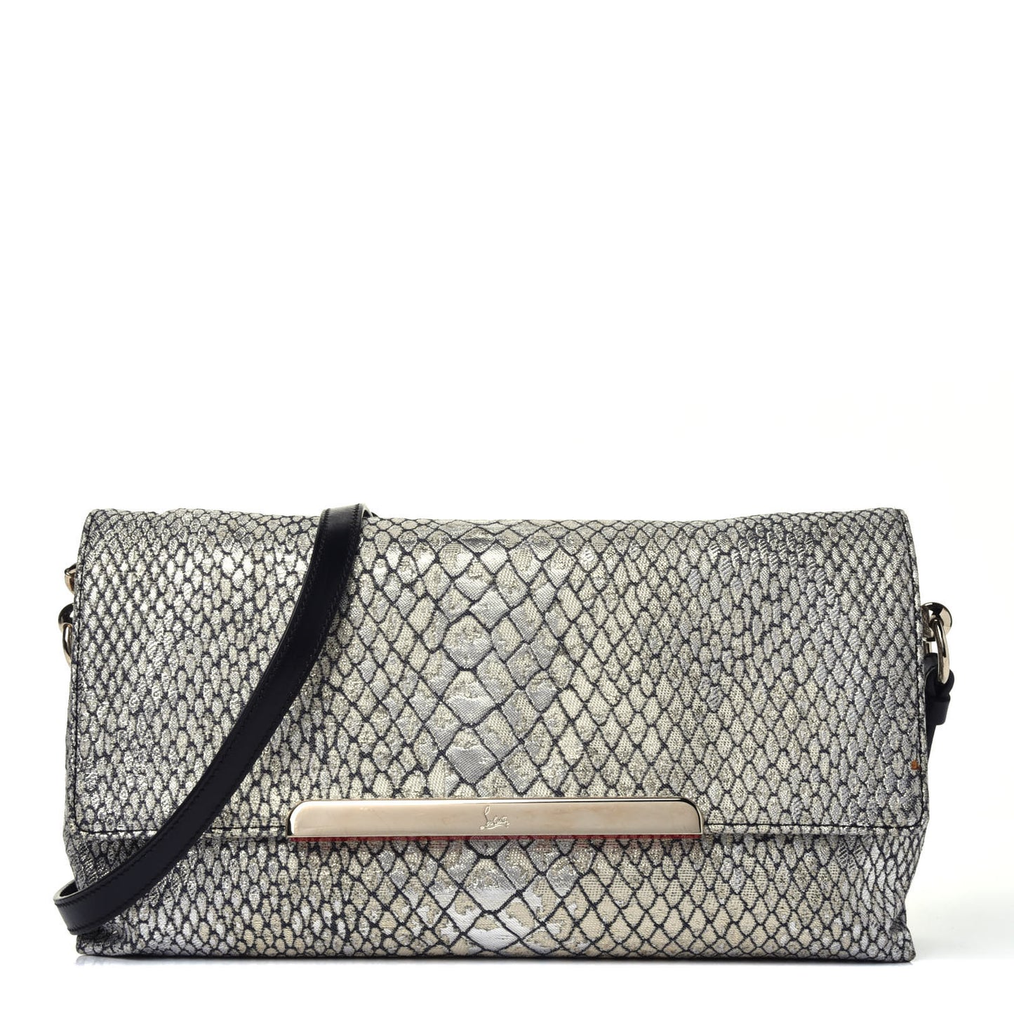 Glitter Fabric Snakeskin Embossed Clutch