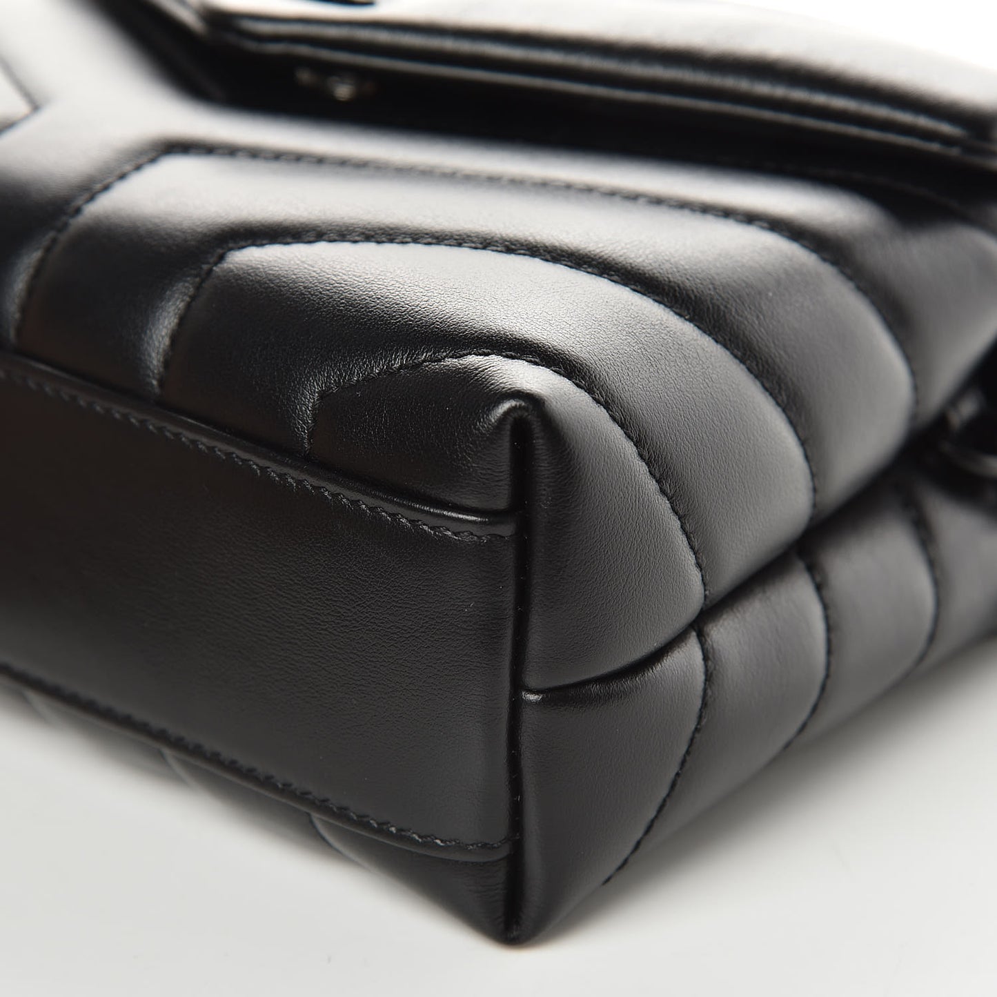 Calfskin Y Quilted Monogram Toy Loulou Crossbody Bag Black