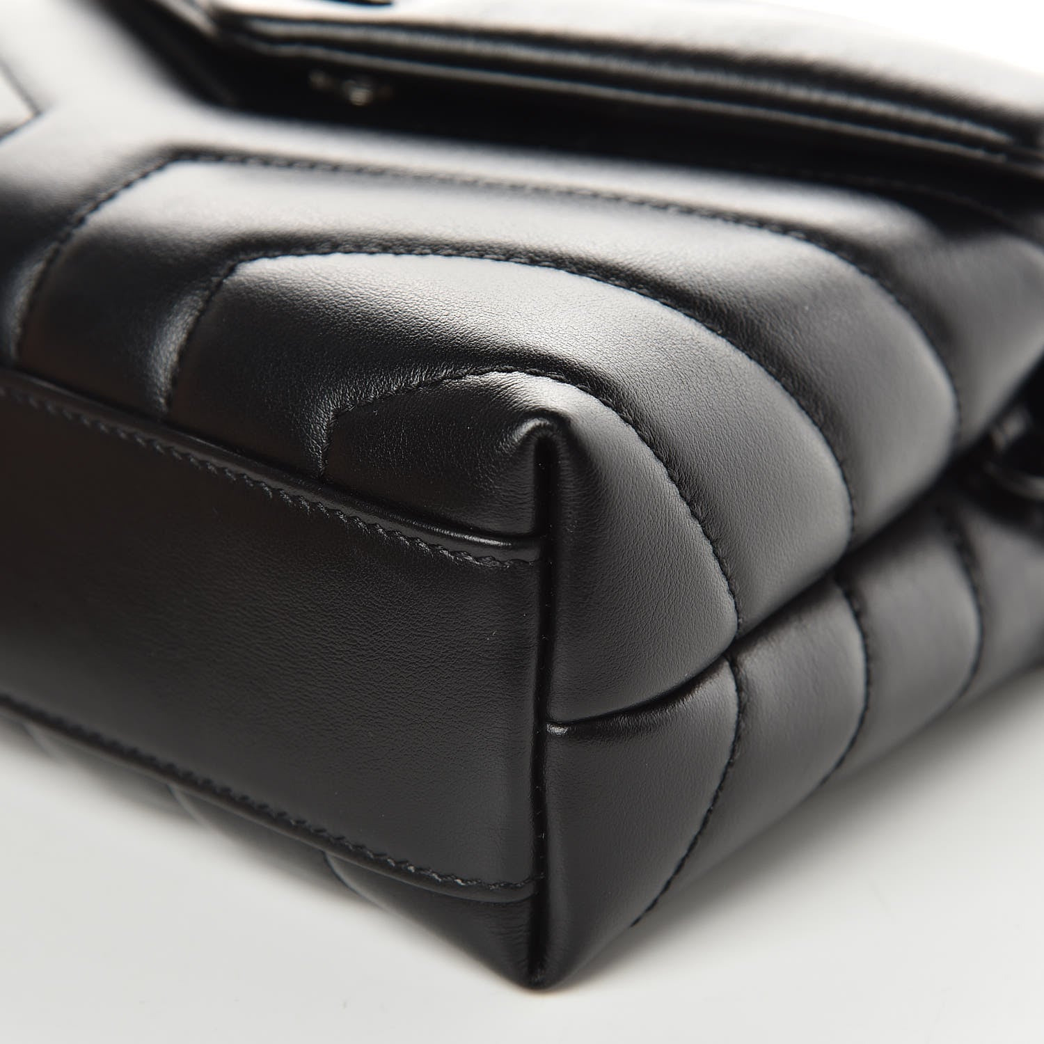 Saint Laurent Calfskin Y Quilted Monogram Toy Loulou Crossbody Bag Black 9 of 10