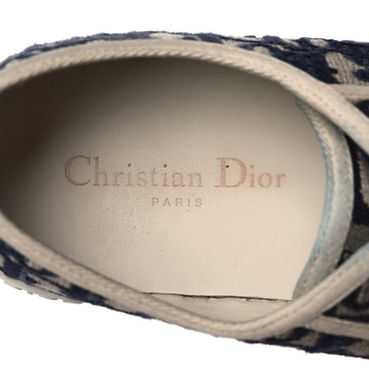 Christian Dior Canvas Oblique Walk'N'Dior Low Top Sneakers 39 Deep Blue 7 of 9