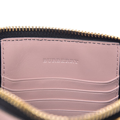 Burberry Signature Grain Calfskin Check Embossed Peyton Crossbody Clutch Bag Pale Orchid 6 of 10