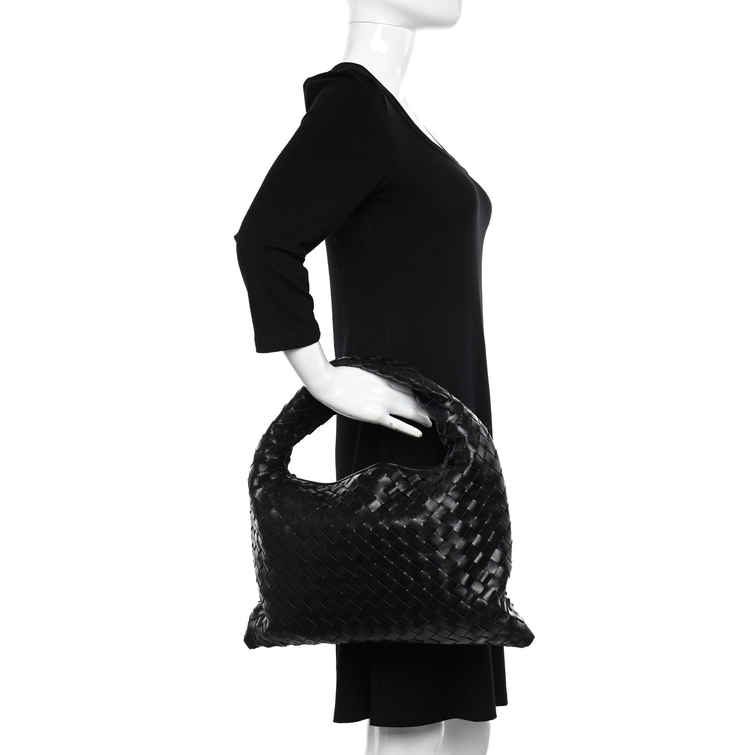 Bottega Veneta Calfskin Intrecciato Small Hop Black 2 of 10