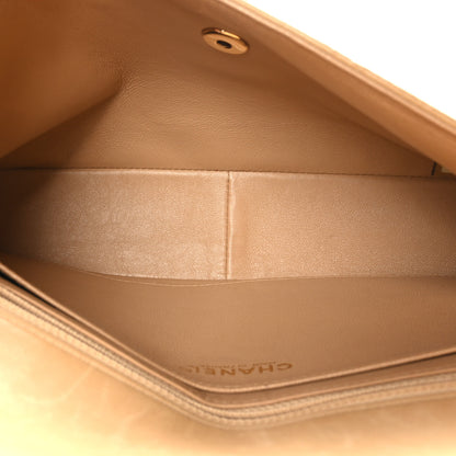 Chanel Lambskin Quilted Medium Single Flap Beige Black 5 of 9
