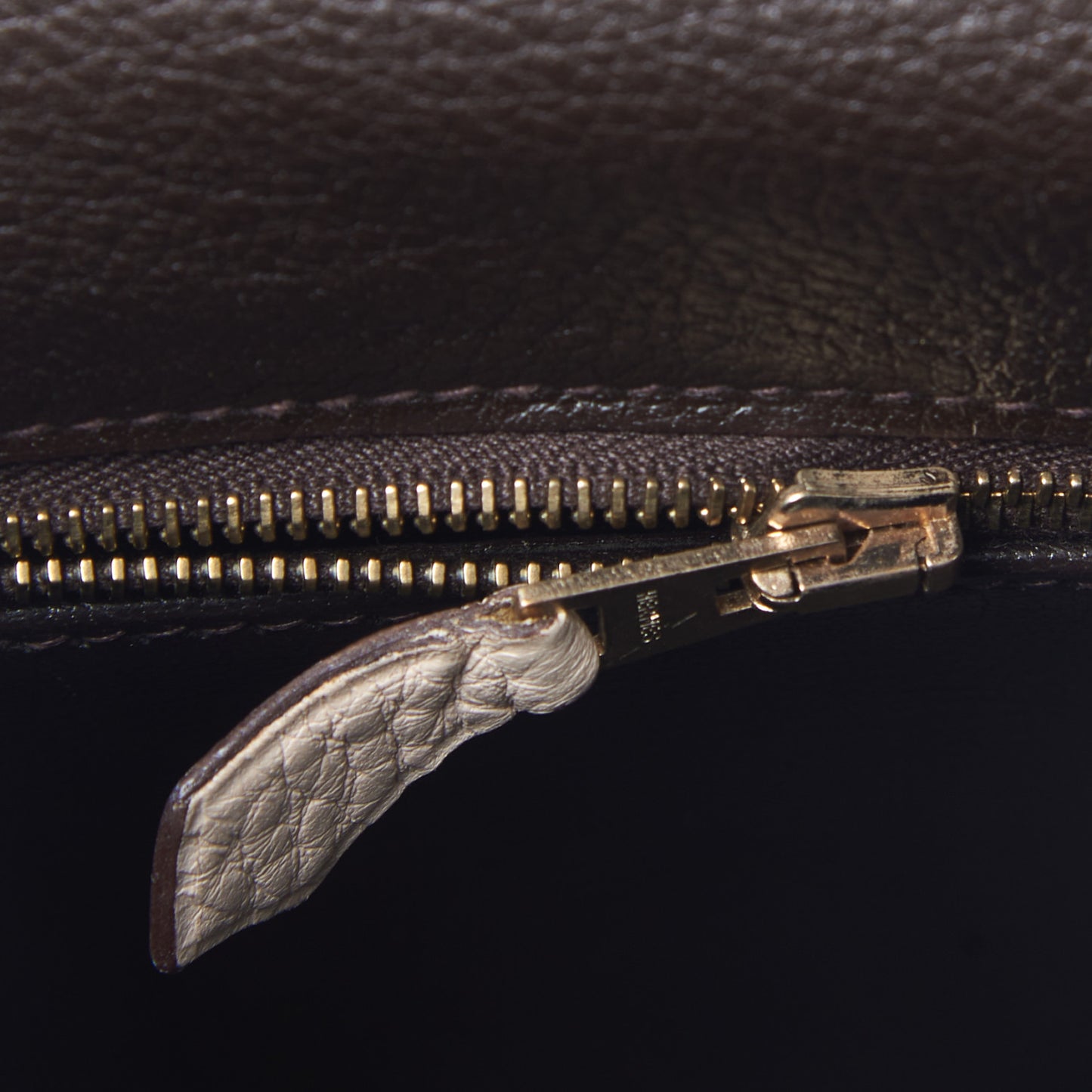 Taurillon Clemence Tri-Color Kelly Retourne 35 Tabac Camel Ebene Parchemin