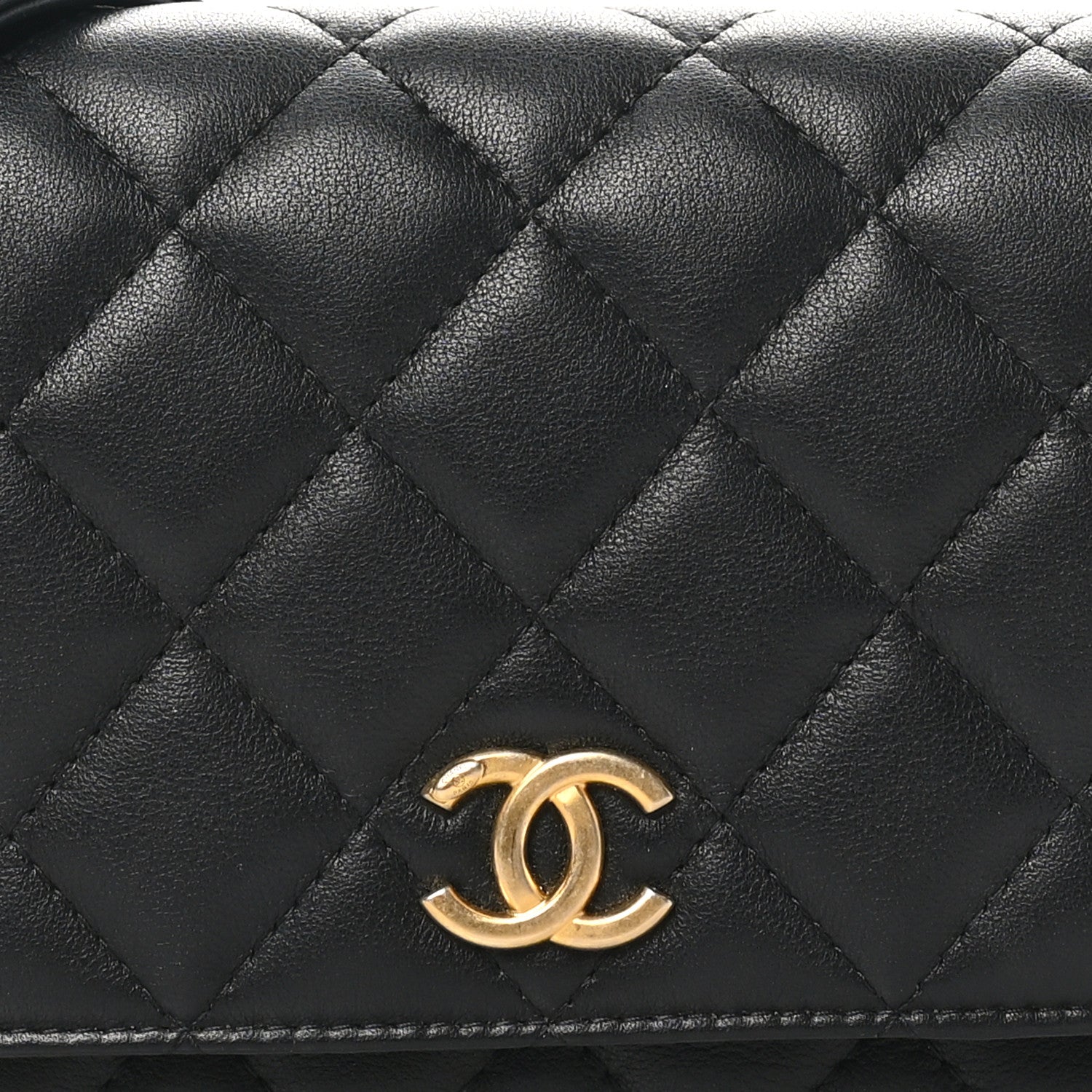 Chanel Calfskin Quilted Pearl Wallet On Chain WOC Black 8 of 11