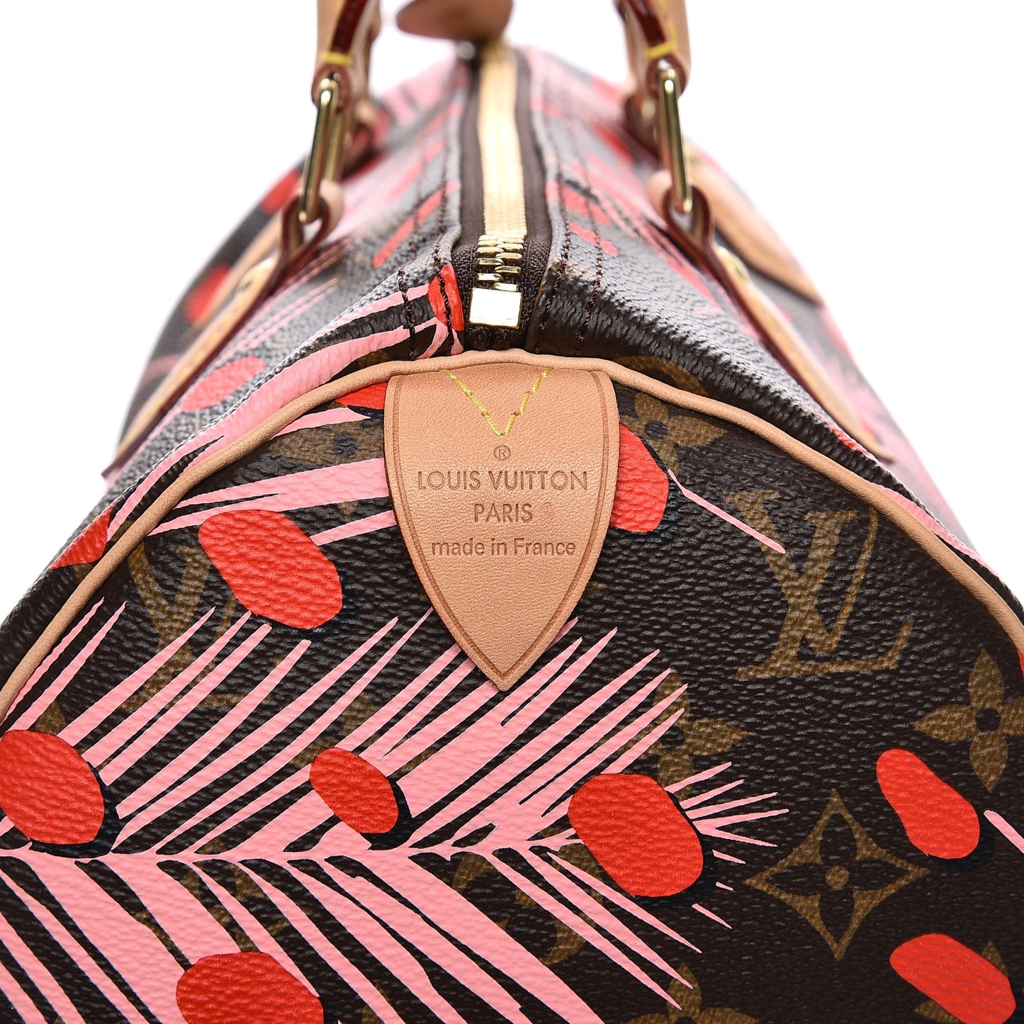 Monogram Jungle Dots Speedy 30 Sugar Pink Poppy