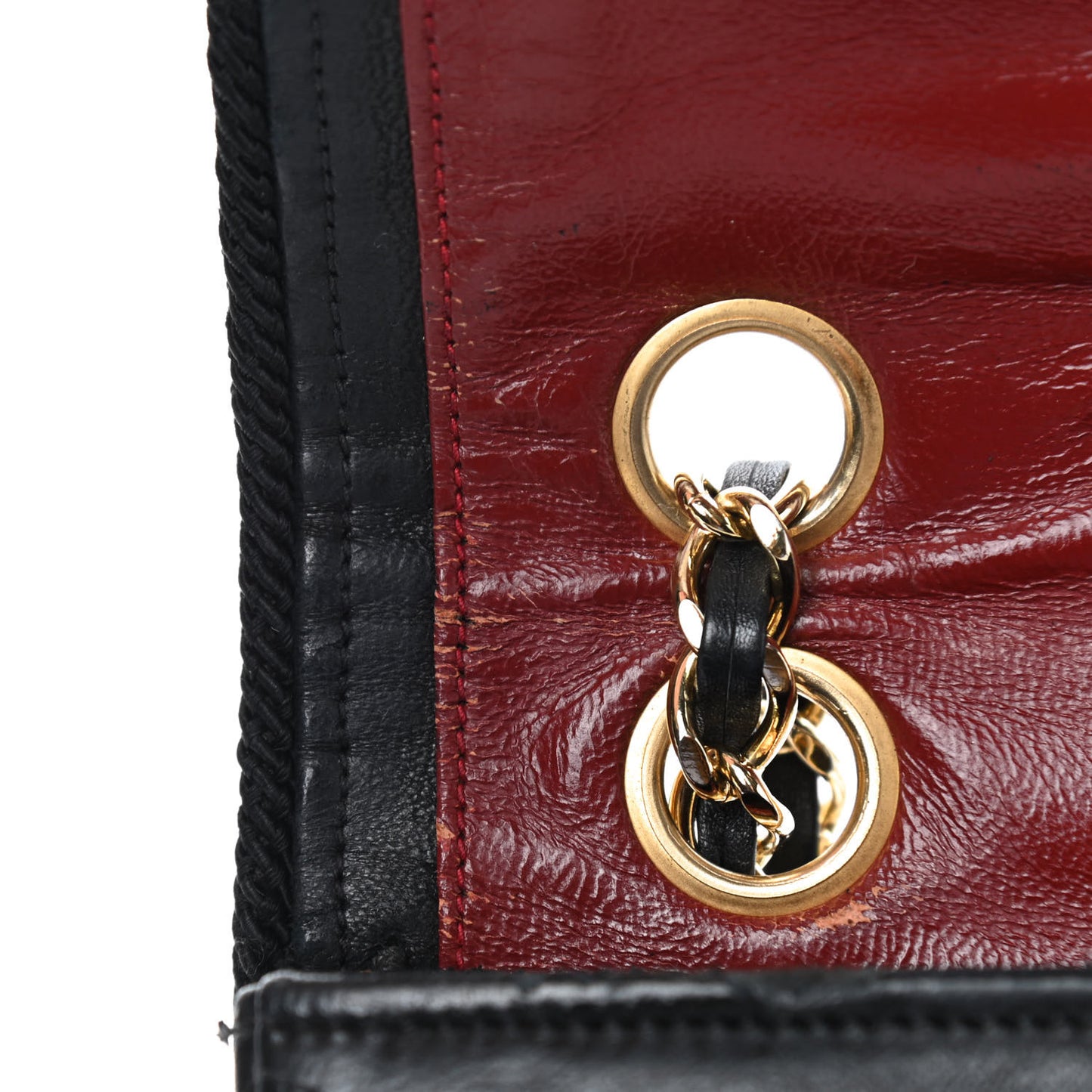 Lambskin Scallop Quilted Single Flap Black