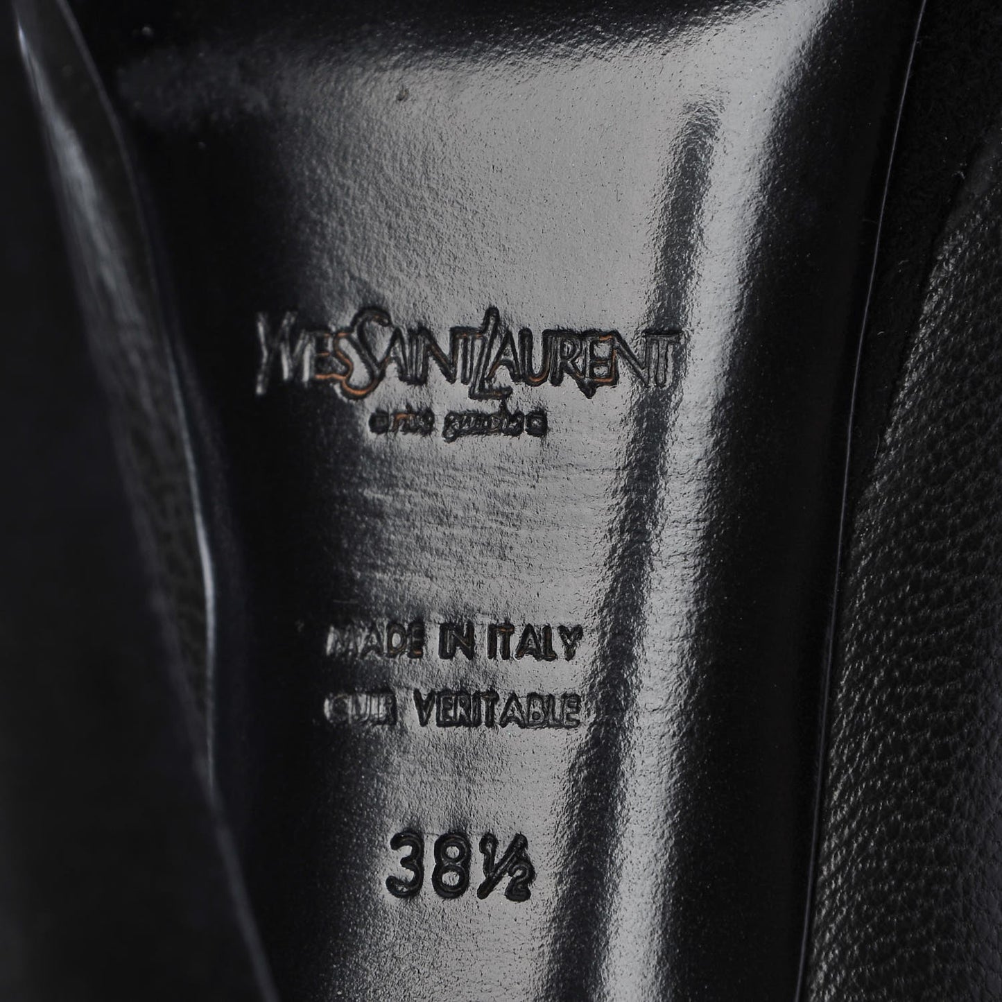 Calfskin Suede Y Tribute 105 Platform Knee High Boots 38.5 Black
