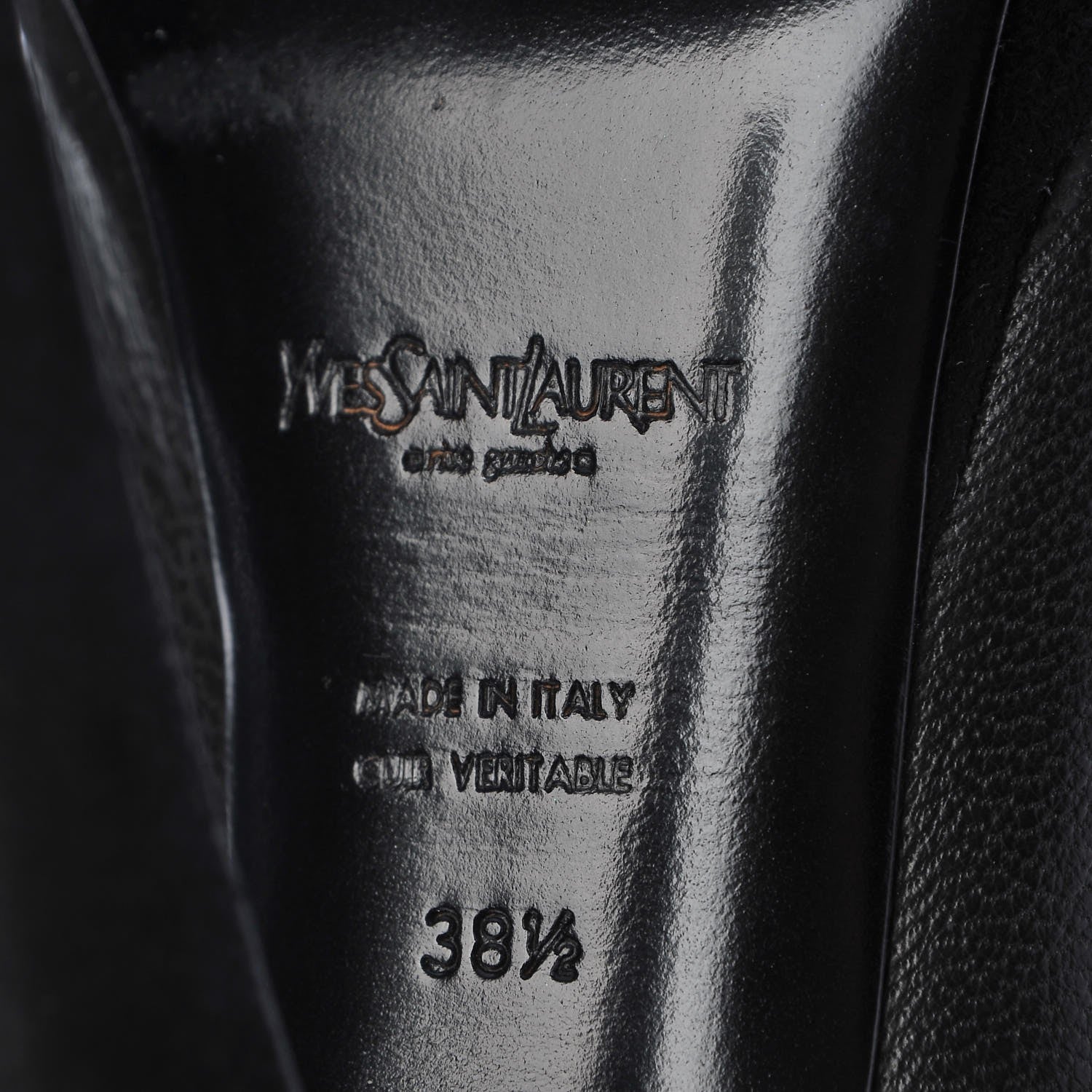 Saint Laurent Calfskin Suede Y Tribute 105 Platform Knee High Boots 38.5 Black 8 of 9