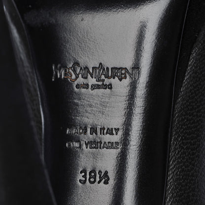 Saint Laurent Calfskin Suede Y Tribute 105 Platform Knee High Boots 38.5 Black 8 of 9