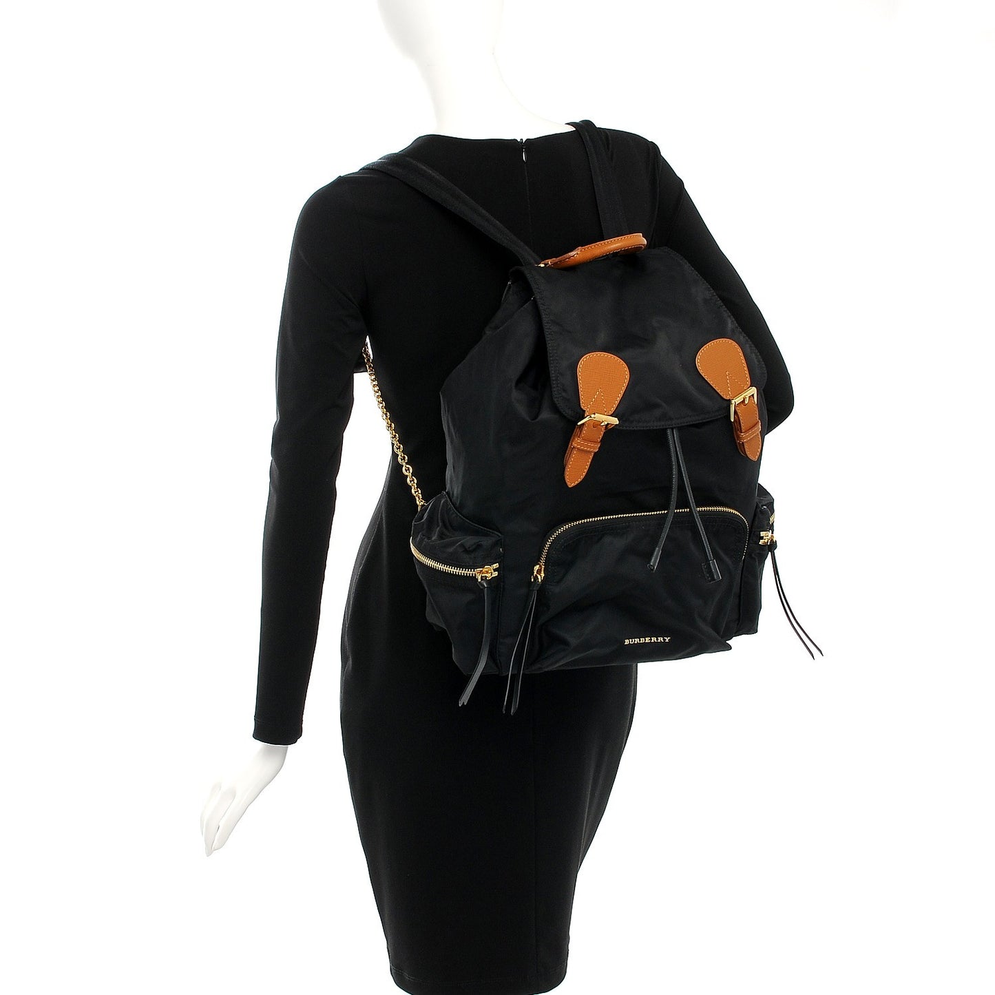 Nylon Large Rucksack Backpack Black
