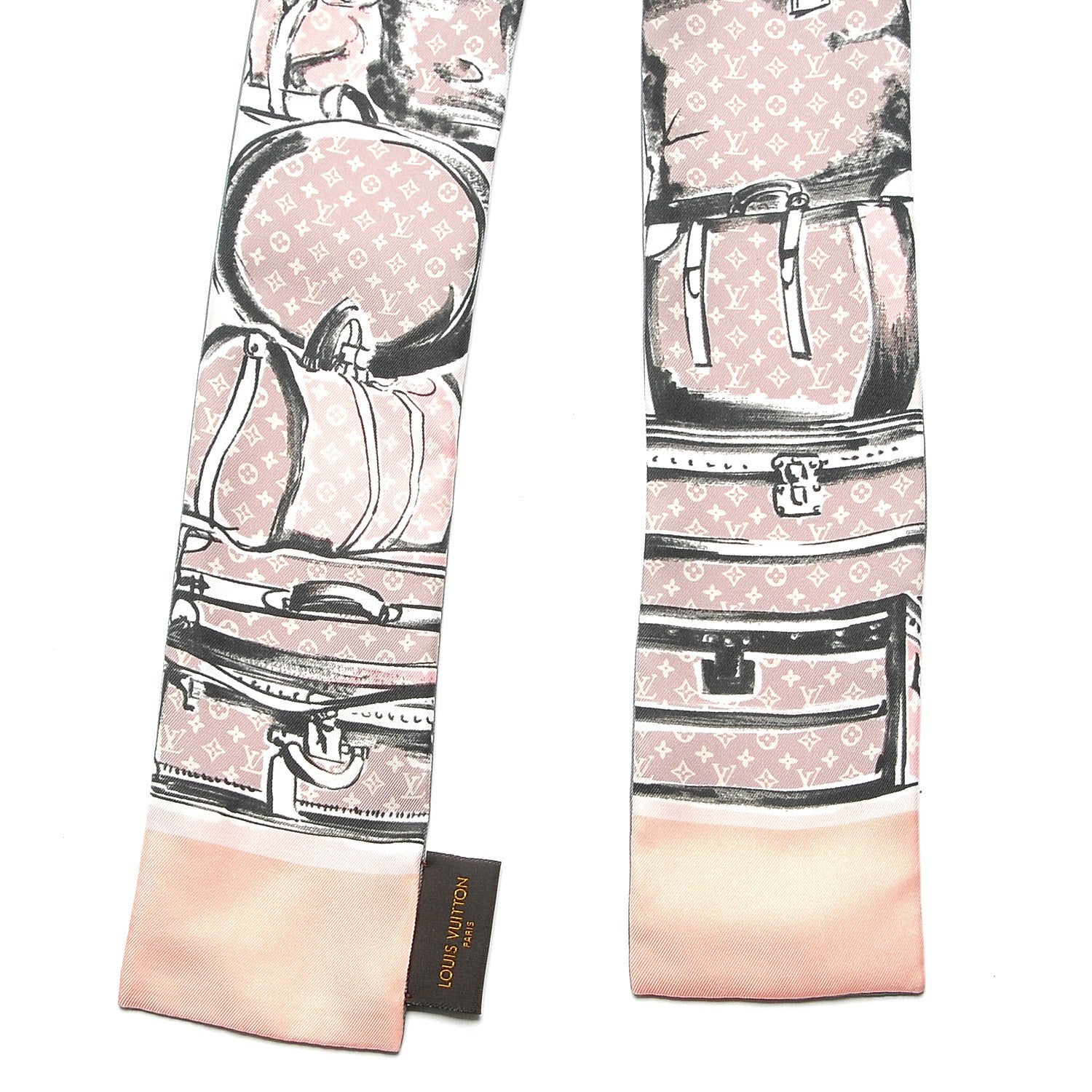 Louis Vuitton Silk Monogram Trunks Bandeau Rose Poudre 3 of 6