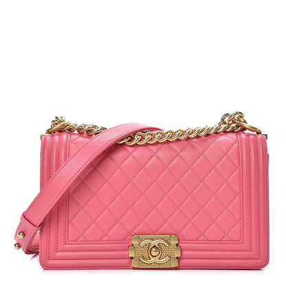 Chanel Lambskin Quilted Medium Boy Flap Pink 1 of 11