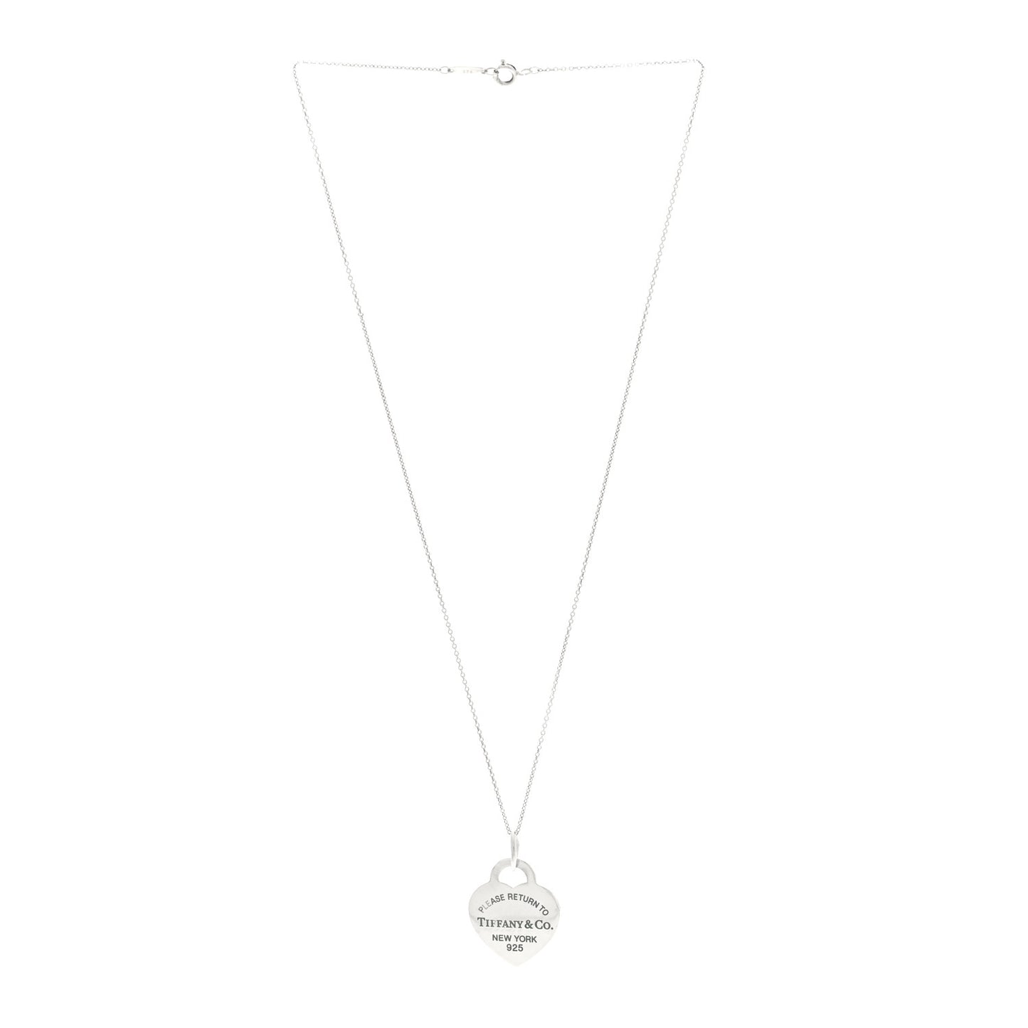 Sterling Silver Enamel Medium Return To Tiffany Heart Pendant Ne