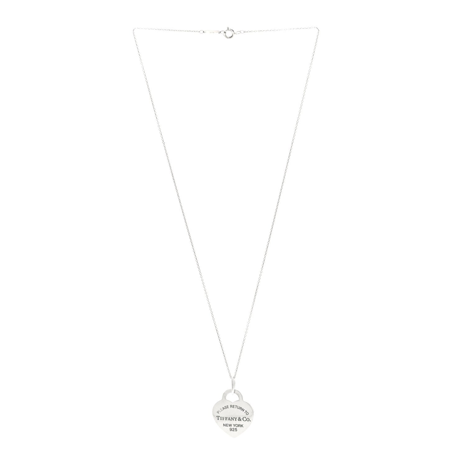 Tiffany Sterling Silver Enamel Medium Return To Tiffany Heart Pendant Ne 3 of 5