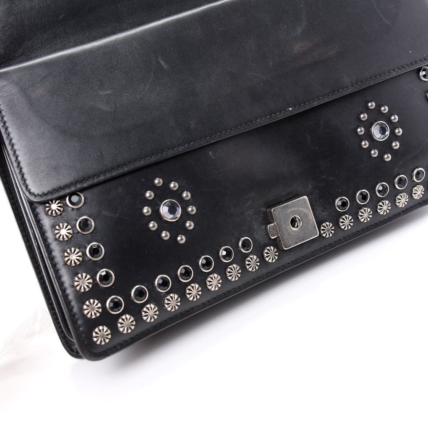 Calfskin Studded Small Dionysus Shoulder Bag Black