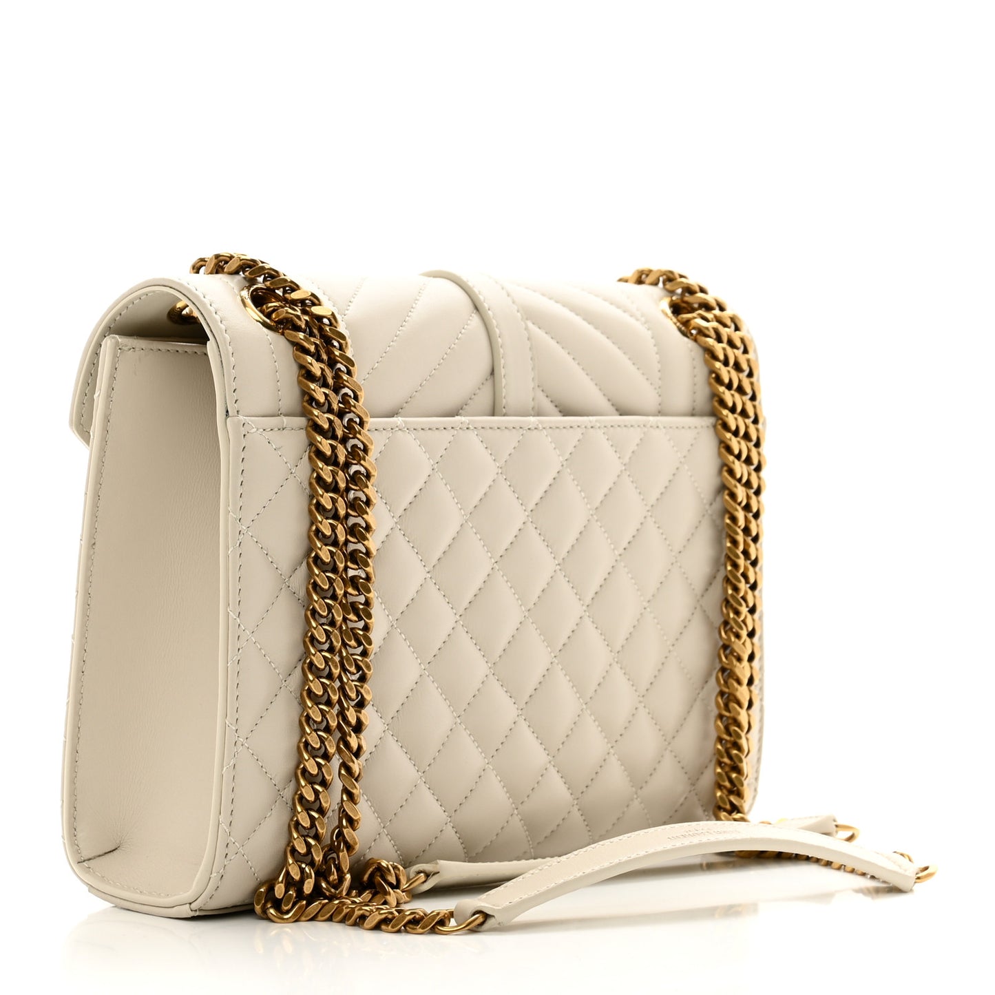 Lambskin Mixed Matelasse Triquilt Medium Monogram Satchel Blanc Vintage