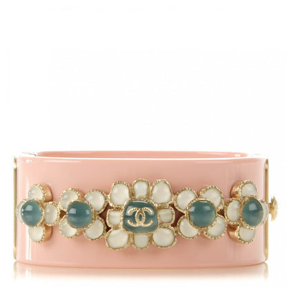 Chanel Resin Gripoix CC Bracelet Pink 1 of 5