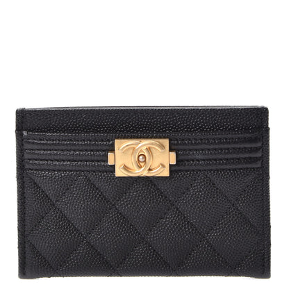 Chanel Caviar Quilted Boy Card Holder Black 1 of 9