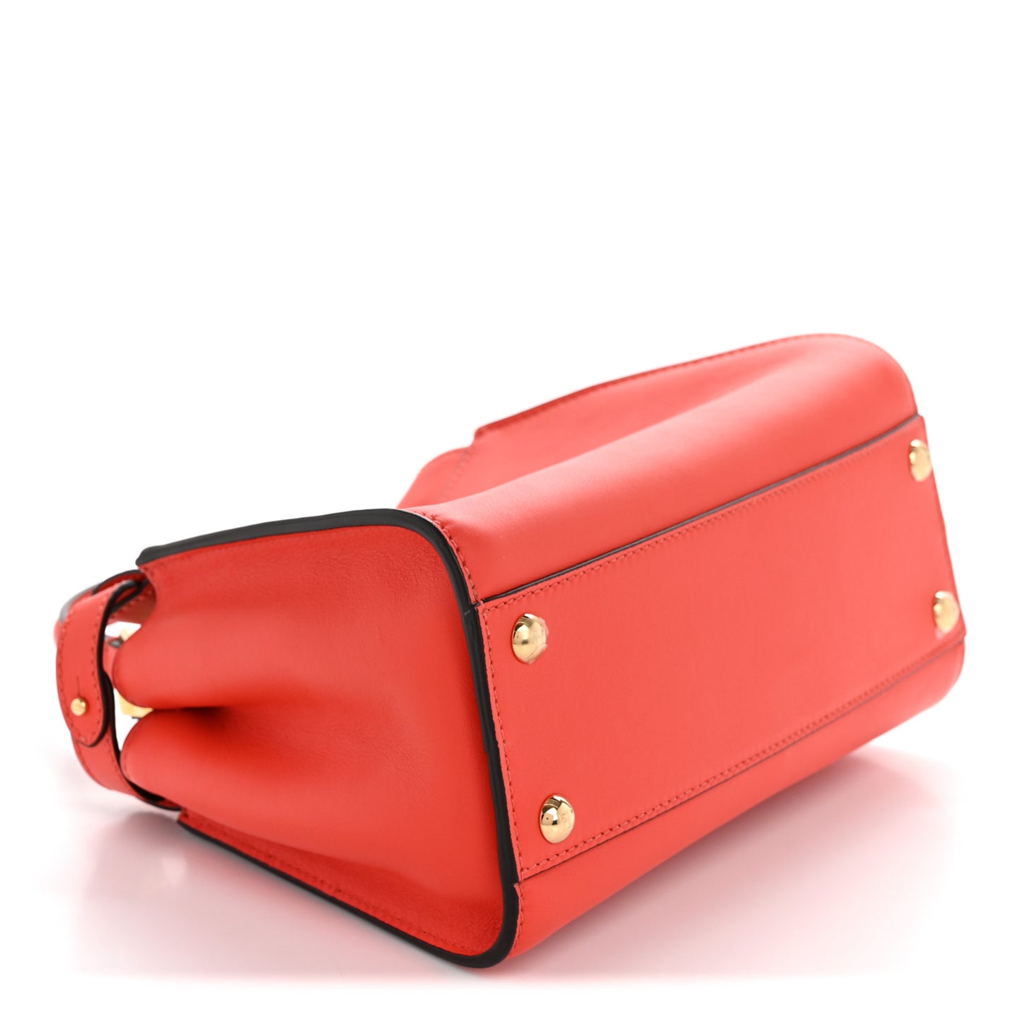 Vitello Seta Suede FF Mini Peekaboo Iconic Satchel Tulipano Miele Moro