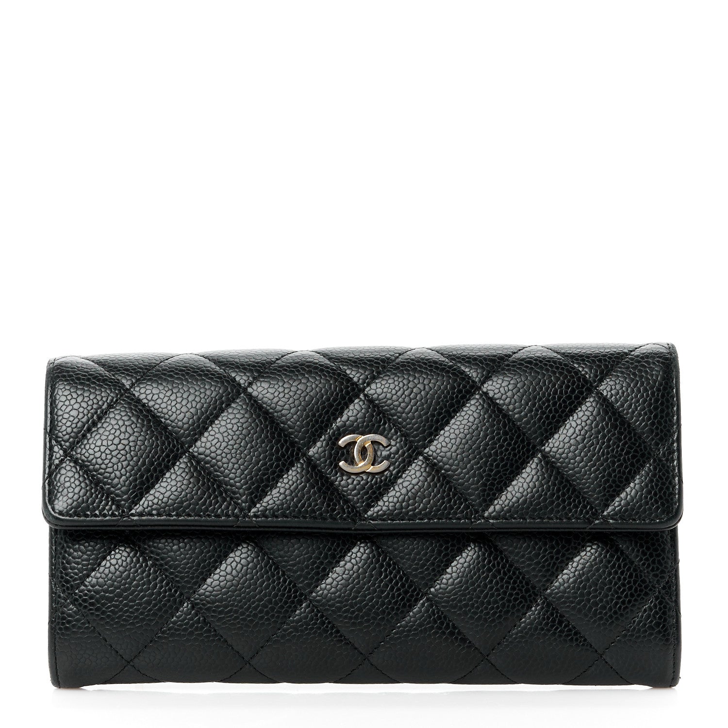 Chanel Caviar Quilted Long Flap Wallet Black 1 of 12